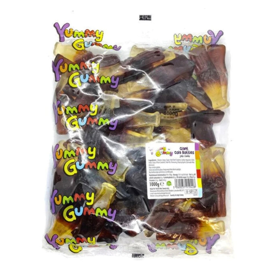 Yummy Gummy Halal Sweets- Giant Cola Bottles - 1kg