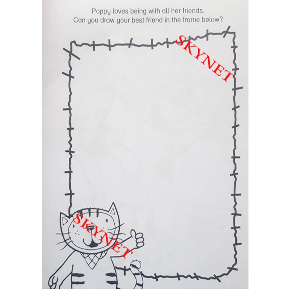 A4 CHILDRENS KIDS BOYS GIRLS POPPY CAT COLOURING ACTIVITY PAD 48 PAGES