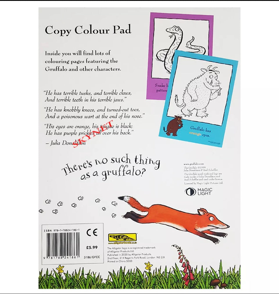THE GRUFFALO - A4 Childrens COLOURING PAD FOR KIDS - PRE-SCHOOL