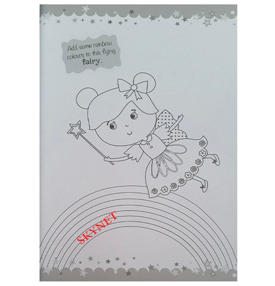 A4 Girls Children's Colouring Activity Book SPARKLY FAIRIES PRINCESS FUN AGE 3+