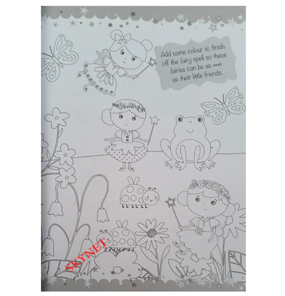 A4 Girls Children's Colouring Activity Book SPARKLY FAIRIES PRINCESS FUN AGE 3+