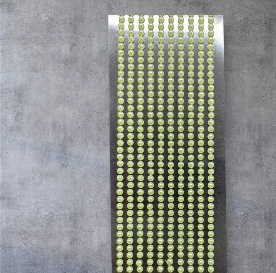 500 Lime Mint Self Adhesive Pearls 3mm Small Mini Round Pearl Embellishments