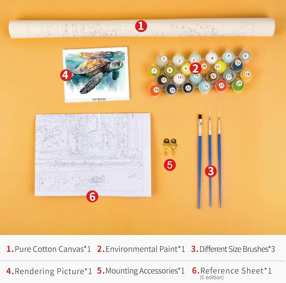 TISHIRON Sea Turtle Paint by Numbers