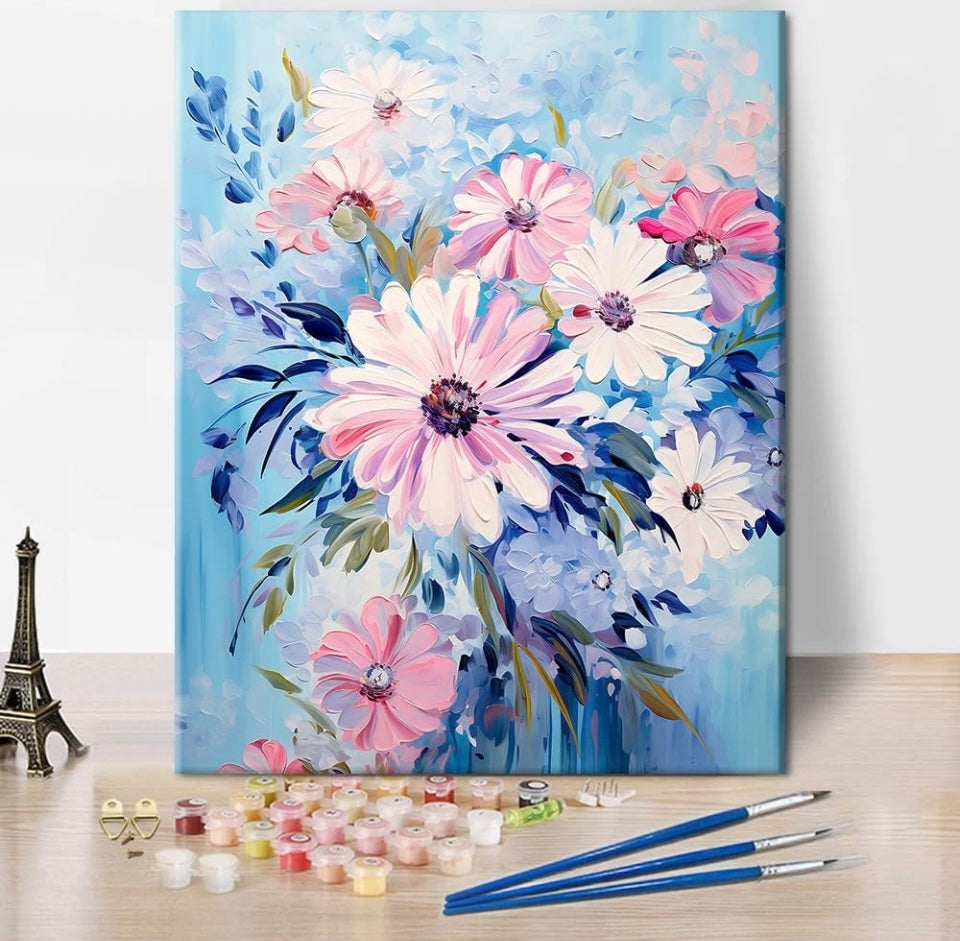 TISHIRON Paint by Numbers for Adults Beginner, Flowers Kit