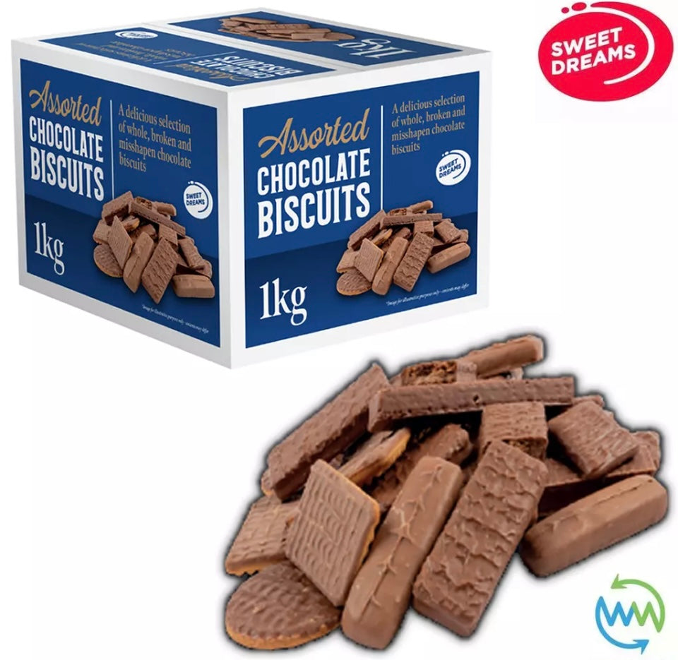 CHOCOLATE BROKEN BISCUIT ASSORTMENT BOX Sweet Dreams HUGE BIG VALUE 1kg BOXES