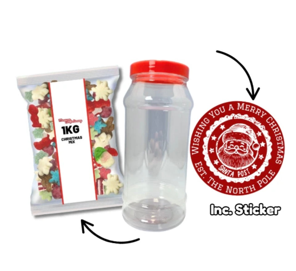 Christmas Sweets 1kg Jar Bundle - Festive Xmas Mix- mixed sweets