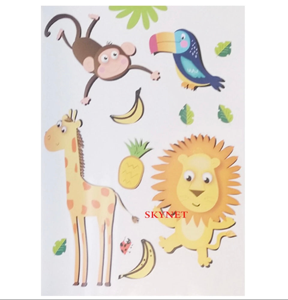 Children's Kid's COLOURING ACTIVITY Book JUNGLE 100 STICKERS + 18 PENCILS