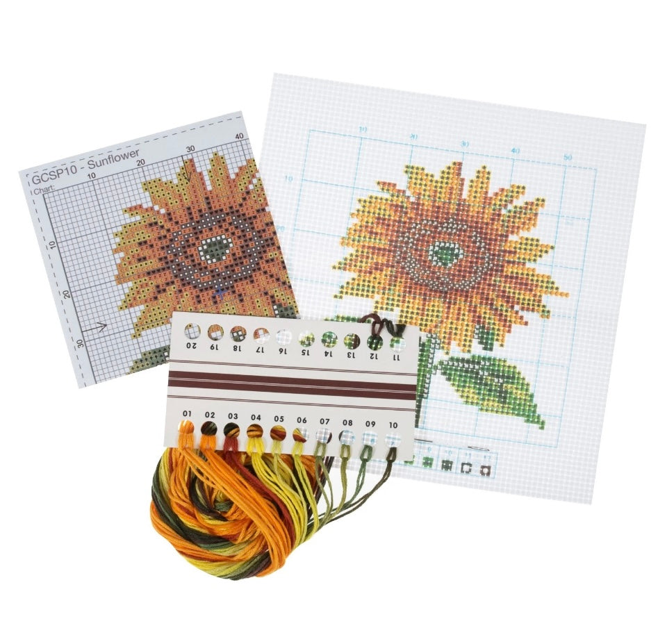 Counted Cross Stitch Kit Kits - Beautiful Designs - Fun Craft Gift- sunflower