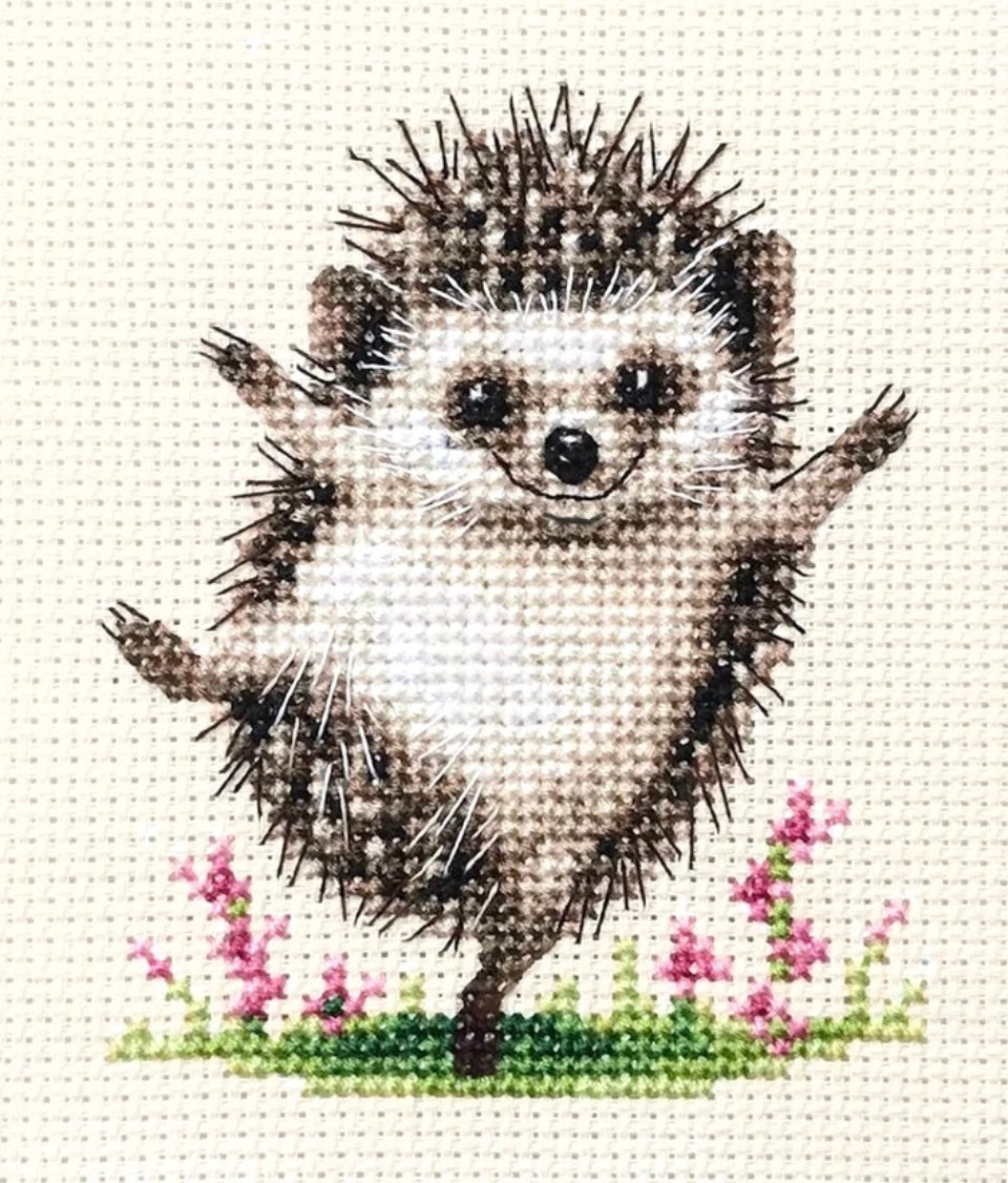 DANCING HEDGEHOG ~ Full counted cross stitch kit
