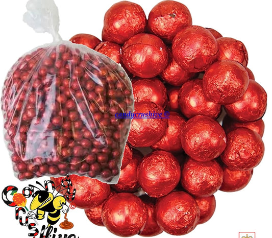 Milk Chocolate RED BALLS Foiled Wrapped 100g