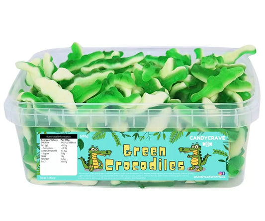 Candycrave Green Cocodiles Gummy Jelly Party Sweets Tub 600g