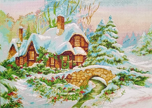 Winter Scenery - Unprinted 14 Count Cross Stitch Kit - Aida Size 68 x 52cm