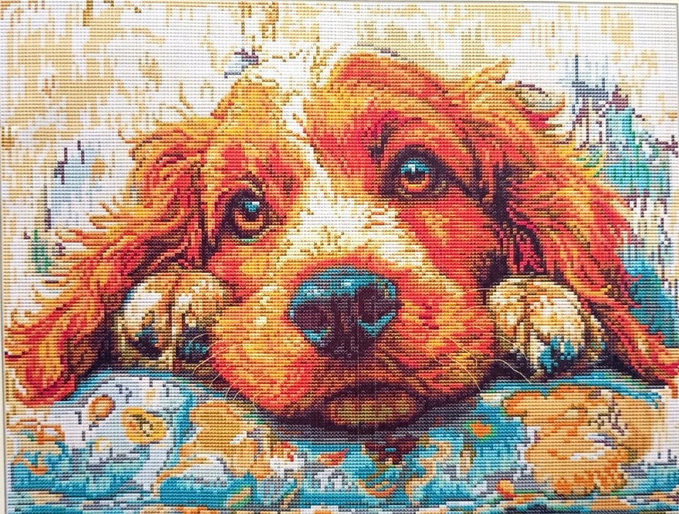 Dog - Unprinted 14 Count Cross Stitch Kit - Aida Size 44 x 36cm