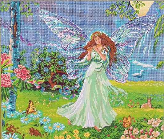Butterfly Fairy - Unprinted 14 Count Cross Stitch Kit - Aida Size 49 x 43cm