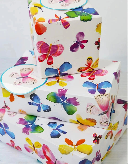 Wrapping Paper 12366AButterflies Gift Wrap Pack with 2 Sheets & 2 Tags