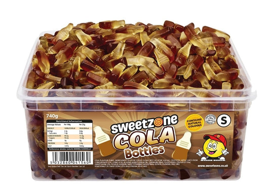 Sweetzone Cola Bottles 805g Tub | Cola Flavoured Jelly Sweets | Halal