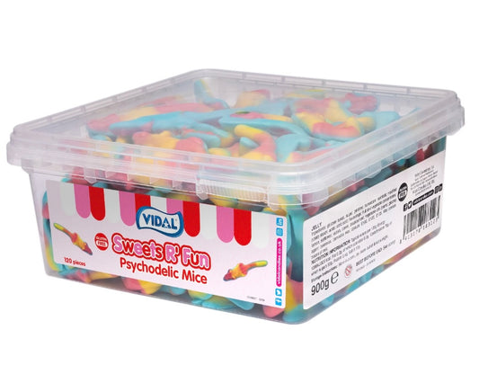Vidal Psychodelic Mice 120 Pieces Full Jelly Sweets Tub