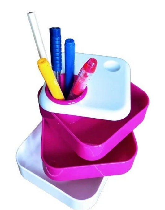Pen Holder Office Organiser Desk Tidy Storage Container Purple