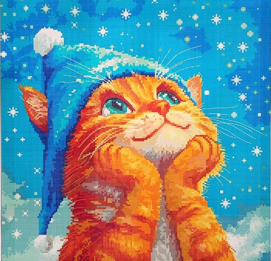 Cats Dream - Unprinted 14 Count Cross Stitch Kit - Aida Size 40 x 40cm