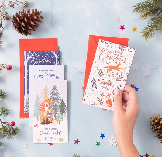 4 Money Wallets Christmas Gift Voucher Card Envelopes