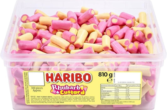 Haribo Rhubarb & Custard Tub 300 Pieces Pick N Mix Sweets