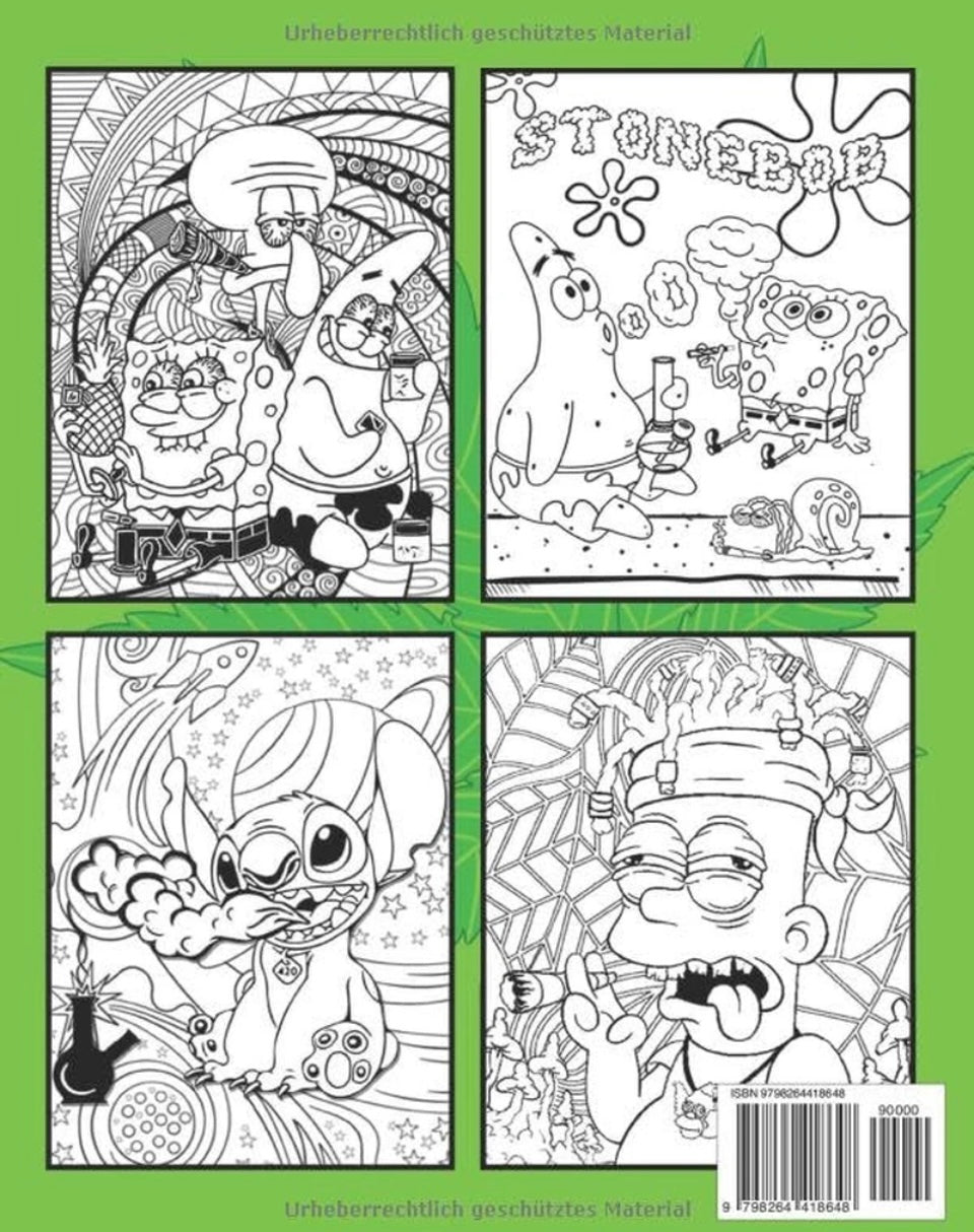 90s Stoner Coloring Book: 45+ Trippy Psychedelic Stoner 420 Coloring Pages