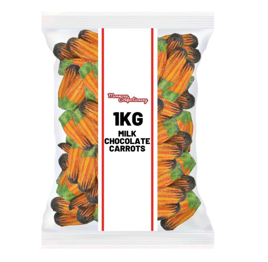 Fun Themed Chocolate Bags - Milk Chocolate Novelty Sweets - carrots