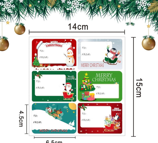 Christmas Labels, 120 Pcs Christmas Stickers,Xmas Present Gift Stickers, Self-Adhesive