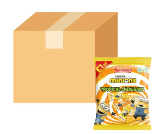 Swizzels Minions Tropical Chew Bars Peg Bag 120g (Case of 12)
