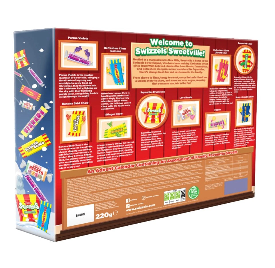 Swizzels Advent Calendar - 24 Doors of Family Favourite Sweets - 220g
