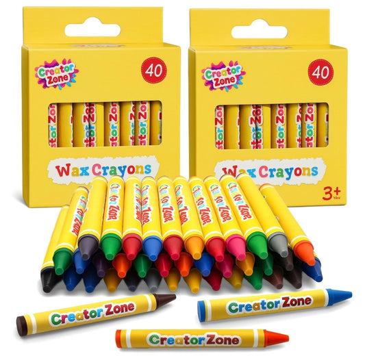 80pk Wax Crayons Assorted Colours