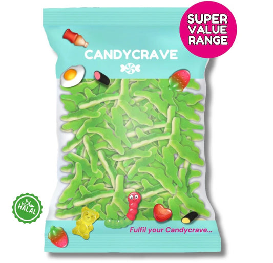 Candycrave Super Value Green Crocodiles 1kg| Fruity Jelly Crocodile Sweets Halal
