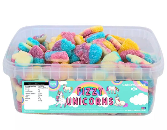 Candycrave Fizzy Unicorns Gummy Jelly Party Sweets Tub 600g