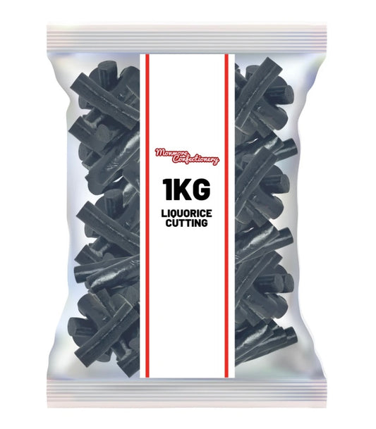 Liquorice Cuttings - 1kg Bulk Bag - Soft Eating Aniseed Flavoured Sweets