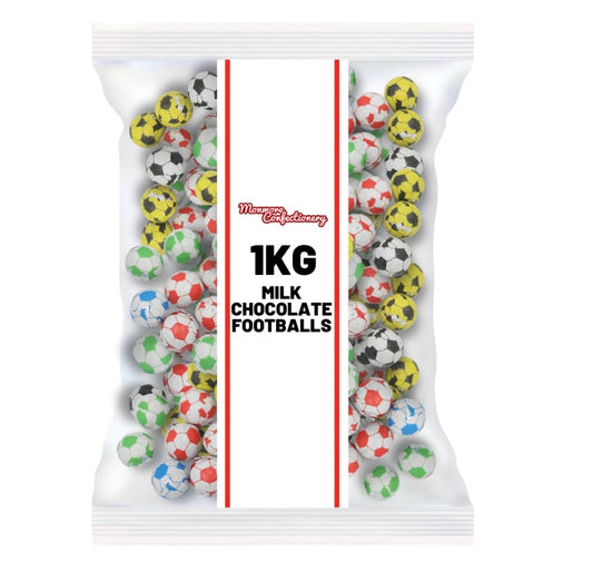 Fun Themed Chocolate Bags - Milk Chocolate Novelty Sweets - footballs