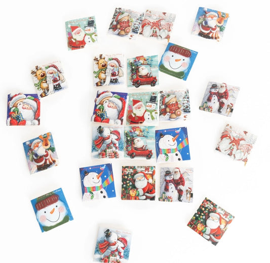 24 Christmas Gift 3D Tags Name Xmas Present Handcrafted Stick on Tag Kids Mix