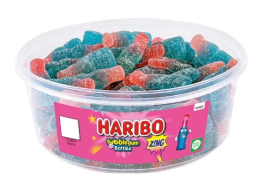 Fizzy Bubblegum Bottles - 638g Tub - Fizzy Gummy Sweets - 75 Count