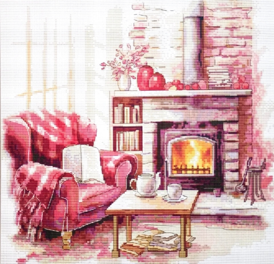 A Warm Home - Unprinted 14 Count Cross Stitch Kit - Aida Size 37 x 37cm