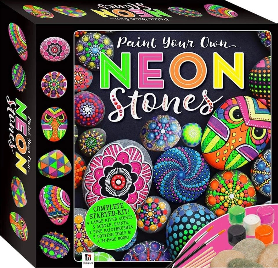Hinkler Paint Your Own Neon Stones Rock Painting Kit |Creative Kids Arts and Cra