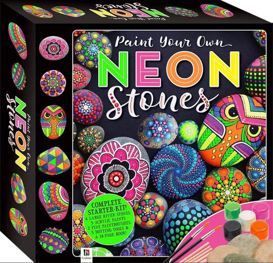 Hinkler Paint Your Own Neon Stones Rock Painting Kit |Creative Kids Arts and Cra