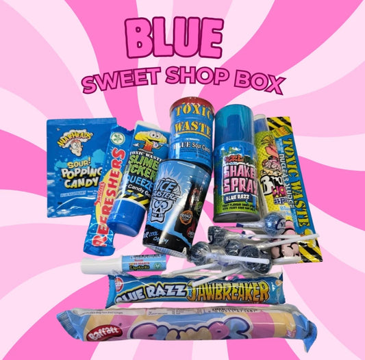 Blue Sweet Shop Box Retro Sweets Pick n Mix