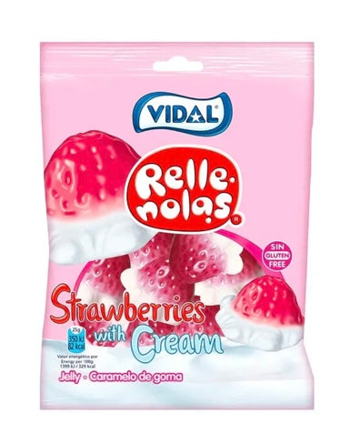 Vidal Jelly Filled Strawberries with Cream (90g)