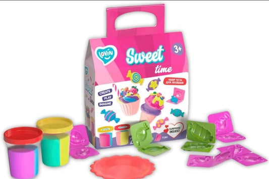 Sweet Time Dough Modeling Set with Coloured Dough, Craft Kits for Kids