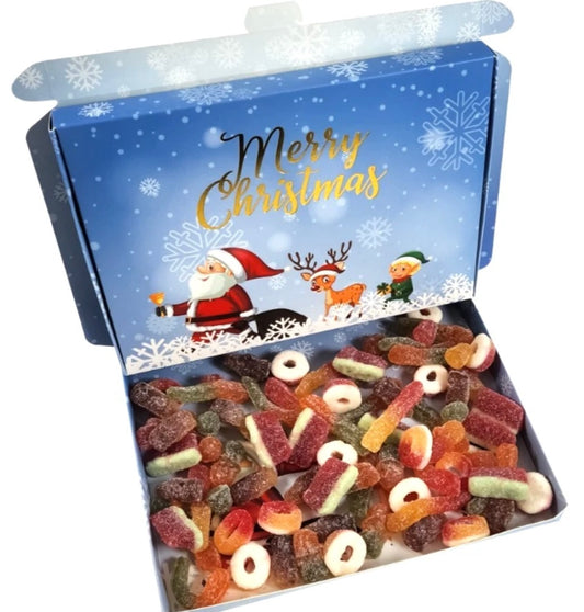 Christmas Sweets Fizzy Mix 300 Grams Gift Box Hamper Present  Secret Santa