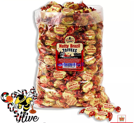 Walkers Nonsuch Toffee Retro Sweets Pick N Mix Wrapped Candy Party Bag- 50 nutty Brazil toffees