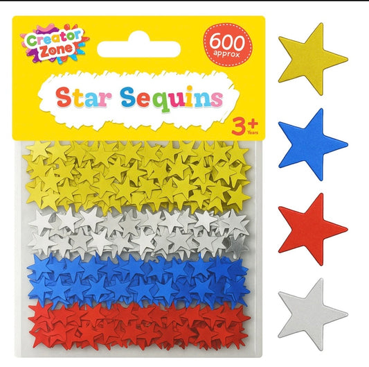 600pk Star Sequins Loose 10mm Radiant Sequin Stars Confetti