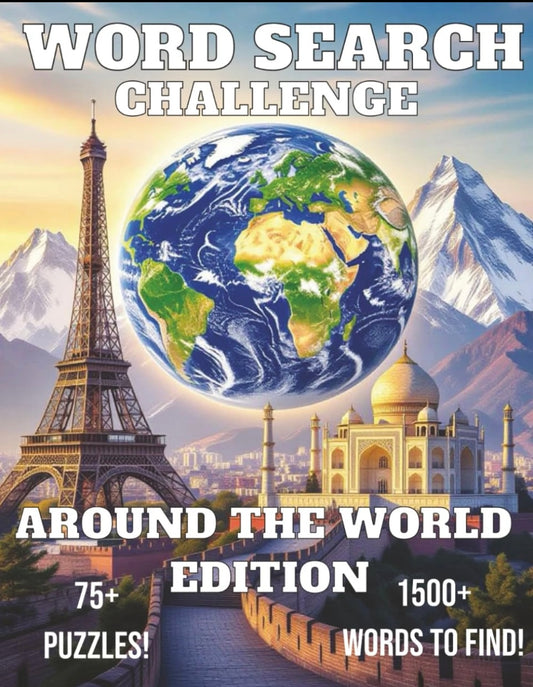 Word Search Challenge: Around the World Edition — 75+ Large Print Puzzles
