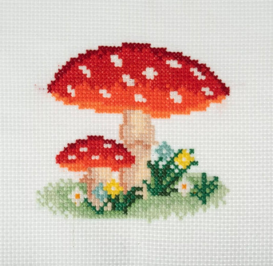Counted Cross Stitch Kit Kits - Beautiful Designs - Fun Craft Gift- Toad stool