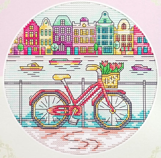 Cityscape Bike - 14 Count Cross Stitch Kit - Aida Size 19 x 19cm
