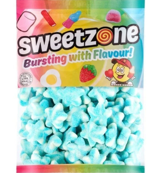 Sweetzone Fizzy Blue Stars - 1kg Bulk Bag - Halal & Gluten-Free Gummy Sweets